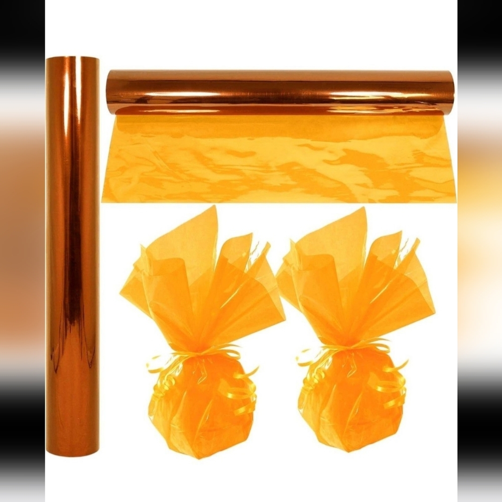 Cellophane Wrap Roll 16" x 100 Feet Gold Brand New